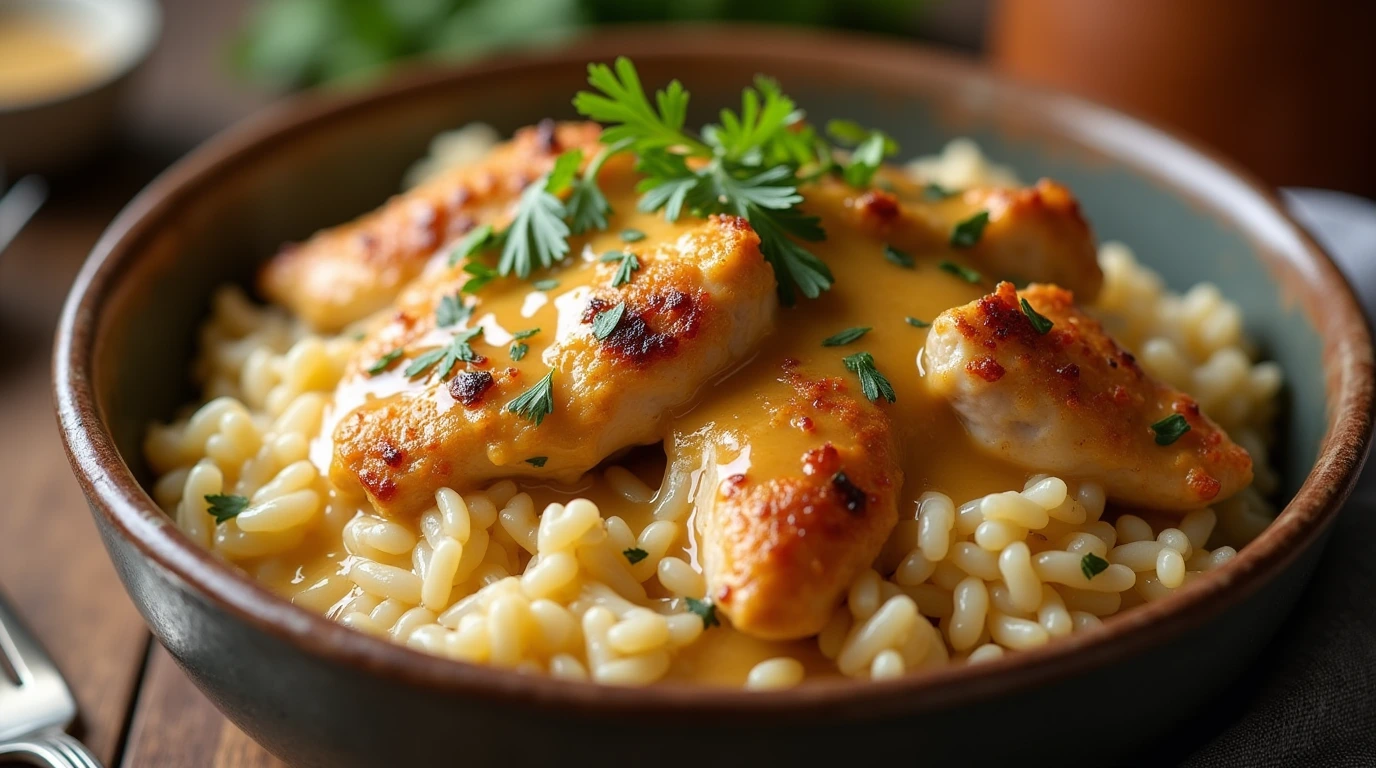 Creamy Smothered Chicken and Rice