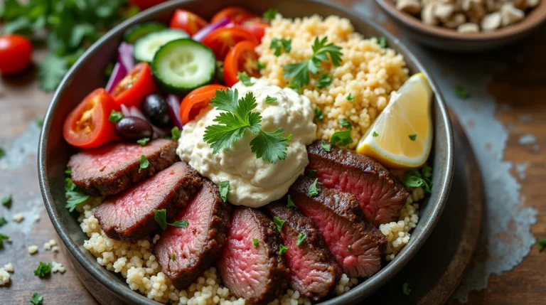 mediterranean steak bowls