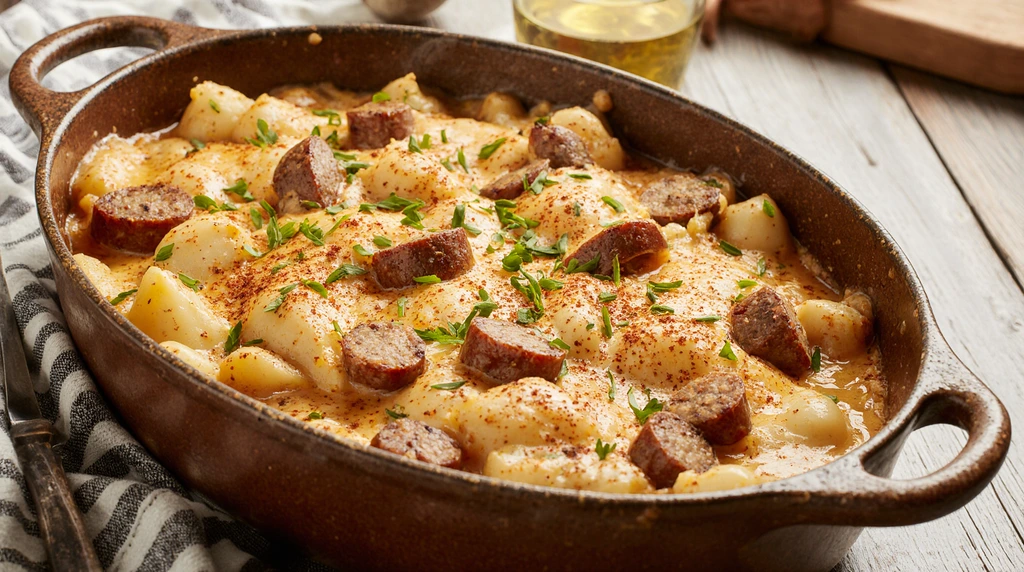 Cheesy Ranch Potatoes and Smoked Sausage