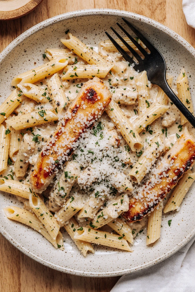 Garlic Parmesan Chicken Pasta recipe