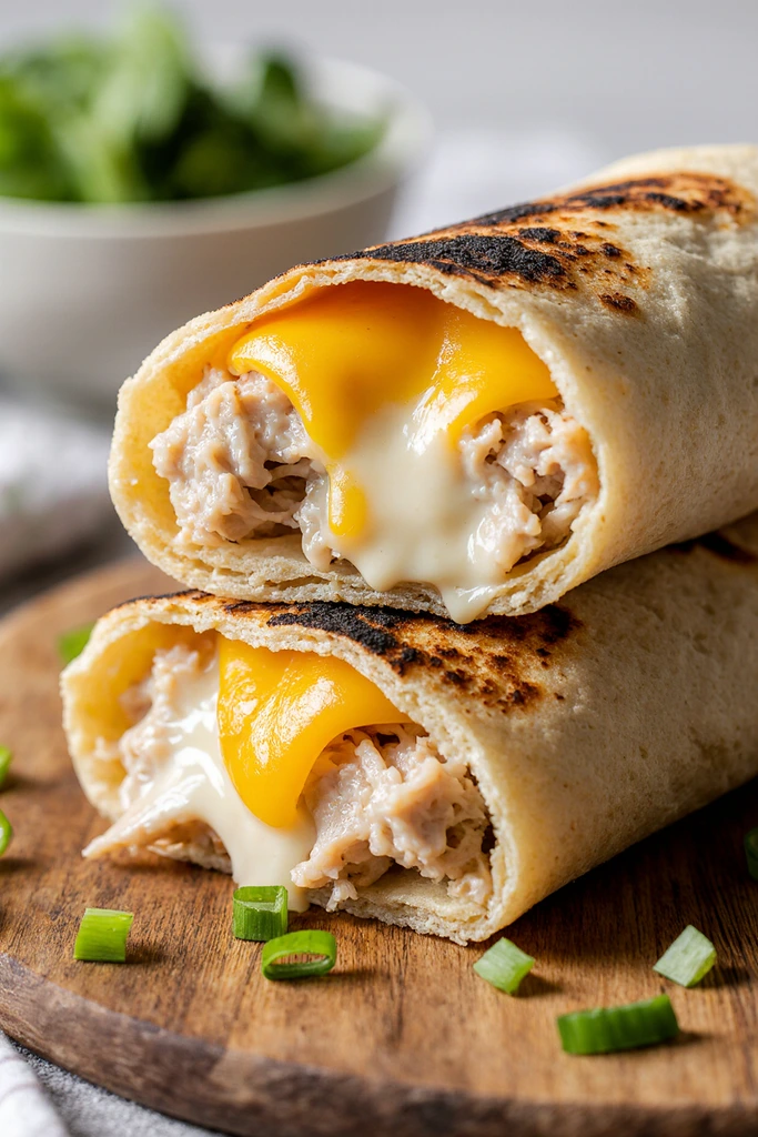 cheesy garlic chicken wraps recipe
