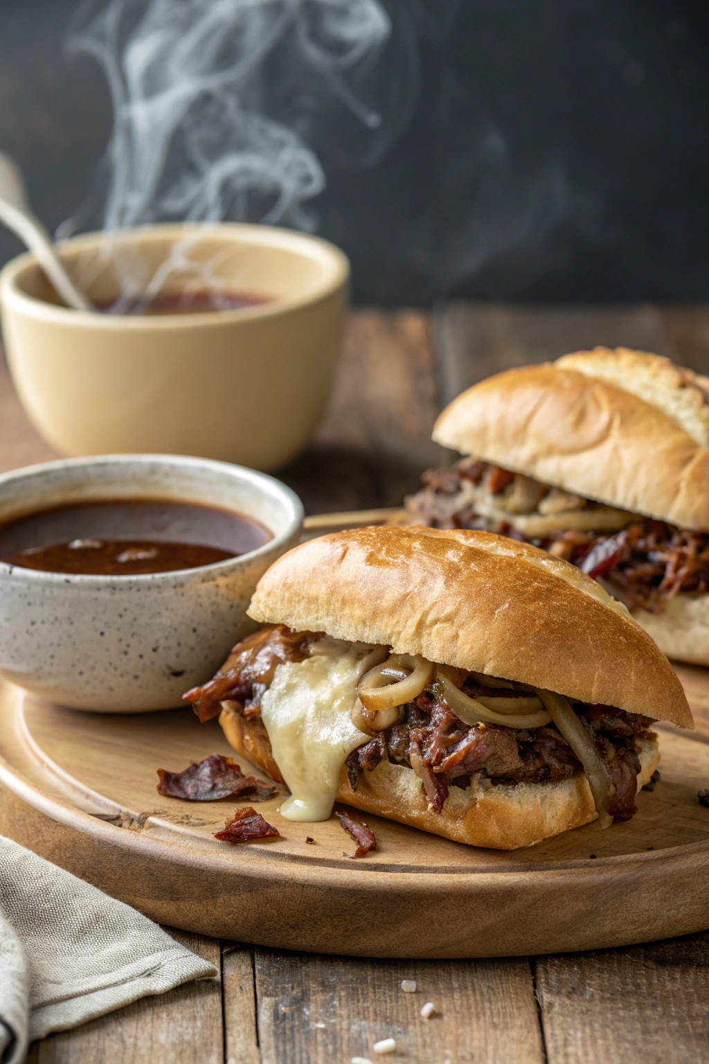 Crockpot French Dip Sandwiches