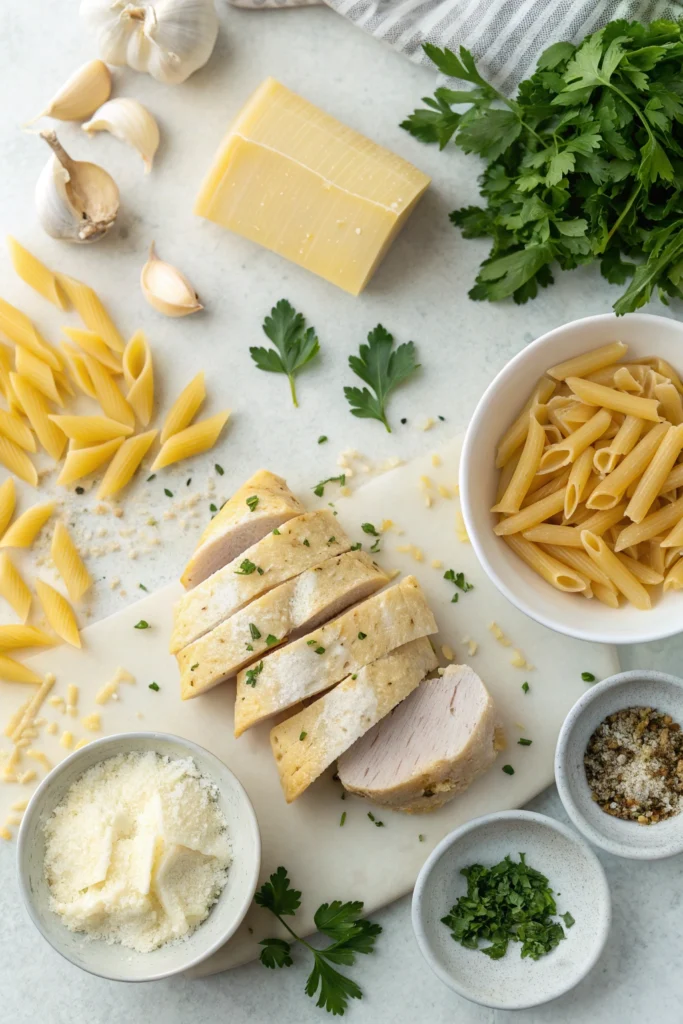 easy parmesan chicken pasta