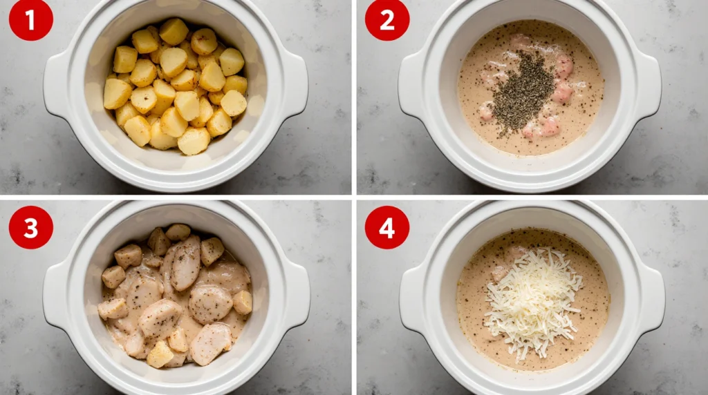Parmesan Crockpot Chicken and Potatoes