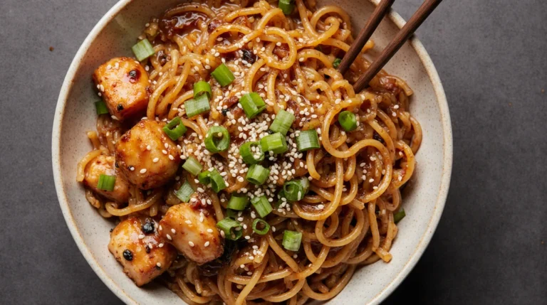 Sticky Garlic Chicken Noodles