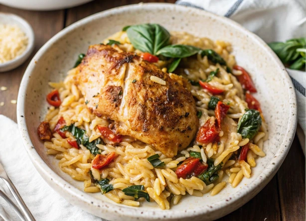 Creamy Tuscan Chicken Orzo Recipe