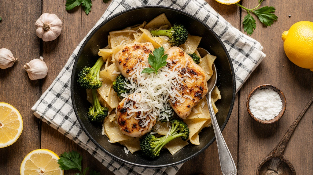 Cowboy Butter Lemon Bowtie Chicken with Broccoli Recipe